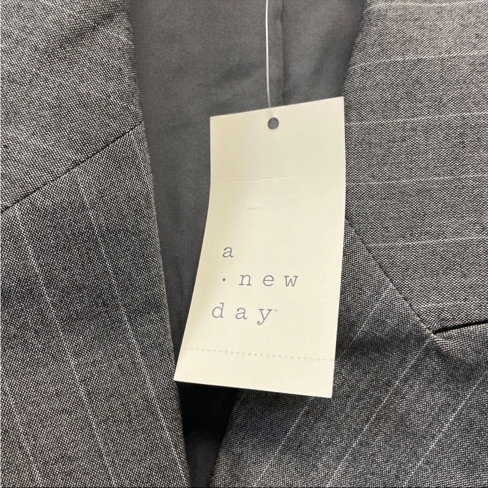 A New Day Women's Double
Breasted Blazer Gray Pinstripe - Picture 4 of 6